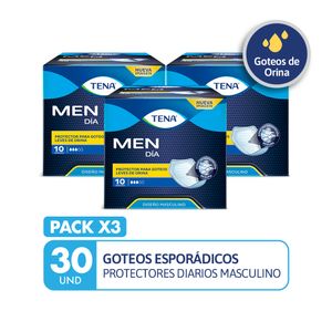 PACK X3 Protector masculino TENA Men Paquete 10un