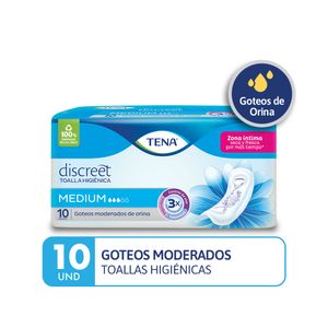 Toallas higiénicas TENA Discreet Medium Paquete 10un