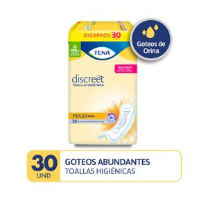Toallas higiénicas TENA Discreet Maxi Paquete 30un