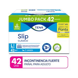 Pañal para adulto TENA Slip Clásico Talla L Paquete 42un