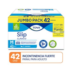 Pañal para adulto TENA Slip Clásico Talla M Paquete 42un