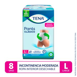 Ropa interior absorbente TENA Pants Clásico Talla L Paquete 8un